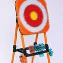 Axe Throwing Mane Target with 8 Axes 8 Darts Set, Outdoor Axe Throwing Game (orange)