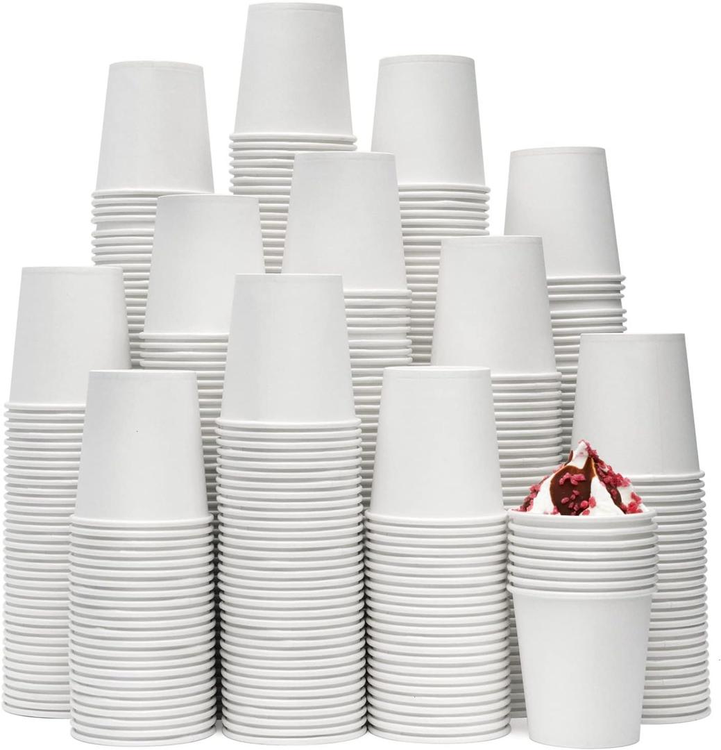 500 Pcs 6 oz Disposable Paper Coffee Cups, Hot/Cold Beverage Drinking Cup for Coffee, Tea, Juice, Espresso & Cortado