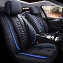 for Toyota RAV4 2008-2025 Car Seat Covers, Full Coverage Customized Seat Covers Premium Leather Waterproof Stain-Resistant Easy to Install (Front Set, Black&Blue)