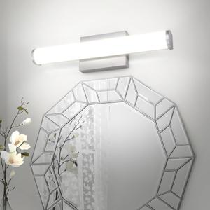 ASD 18" LED Linear Vanity Light Fixture, Modern Bathroom Sconce 3 Color 3000K-5000K, Dimmable, 20W 1500LM, Energy Star & ETL Listed Over Mirror Makeup Slim Bar for Bedroom, Cabinets Nickel
