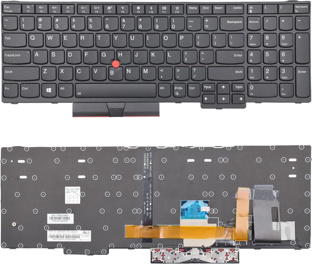 Replacement Keyboard Compatible with Lenovo IBM ThinkPad E580 E585 E590 E595 L580 L590 T590 P52Not Fit P52s P53 P53S P72 P73 with Backlit and Trackpoint