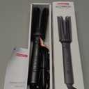 Curling Iron 1 Inch, Long Barrel Ceramic Hair Wand, Fast Heating Hair Curler with 12 Heat Settings with LED Display, Hair Curling Wand Styling and Lasting on All Hair Types, Dual Voltage for Travel (Classic Black)