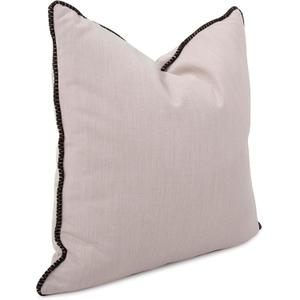 Howard Elliott Fluffy Throw Poly Insert Outdoor Pillow, Sunbrella Square Cushion Cover with Textured Trim Cording for Couch, Sofa, Indoor & Outdoor Use, 20 x 20 Inch, Seascape Sand