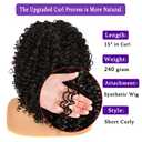 YEAME Curly Wigs for Black Women - Afro Curly Wig with Bangs, Natural Black, Heat Resistant, 15" Full Wig, 150% Density, Glueless, 2 Count