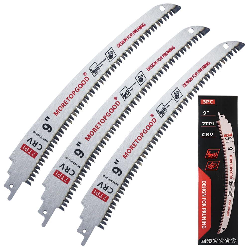 9 Arc Edge Reciprocating Saw Blade, 7TPI Japanese Teeth with Curved Edge Wood Pruning Saw Blades for Tree Trimming, Wood Cutting (3 Pack)