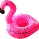 Inflatable Floating Flamingo Drink Holder 2 Pack Swimming Pool Float Coasters Coke Cup Holder for Beverage Cans Cups & Bottles - Fun Kid & Adult Pool Party