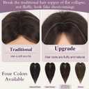 RUWISS Hair Toppers for Women Real Human Hair Lightweight Clip in Hair Piece Fluffy Straight, Dark Brown