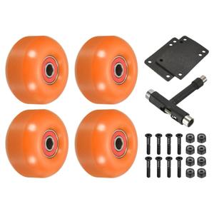PATIKIL 52mm Skateboard Wheels and Bearings Set, 4 Pack Street Wheels for Skateboards Cruiser Wheel Replacement 95A, Orange Red