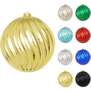 8in Large Christmas Ornaments Gold Shatterproof Christmas Ball Ornaments Giant Hanging Balls Mercury Decorations for Holiday