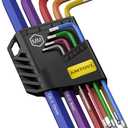 AMTOVL Hex Key Set, 9PCS Metric Allen Key Set, 1.5-10MM, Anti-Slip Long Ball End Hex Wrench Set, Color Coding Hex Key Set for Disassembling Mechanical Equipment, Vehicle, and Bicycle Repairs