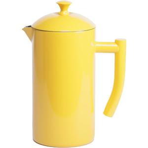 Frieling Stainless Steel French Press Coffee Maker - 34 Fl Oz, Yellow - Double-Walled with Double Filter - Insulated Plastic-Free Coffee Press for Camping & Travel