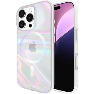 Case-Mate Soap Bubble iPhone 16 Pro Case [Compatible with MagSafe] - Stylish Phone Case with 12ft Drop Protection - Premium Magnetic Cover for iPhone 16 Pro - Iridescent