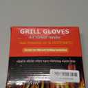 QUWIN BBQ Gloves, Oven Gloves 1472 Extreme Heat Resistant, Grilling Gloves Silicone Non-Slip Oven Mitts, Kitchen Gloves for BBQ, Grilling, Cooking, Baking-1 Pair (Blue, One Size Fits Most)