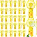28 Pcs Mini Portable Fan Handheld Battery Operated Portable Small Personal Fans with Lanyard Team Favors for Summer Travel Beach Indoor Outdoor Cooling Gift (Yellow Softball)