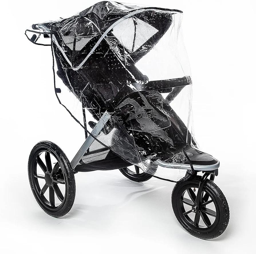 Graco Baby Jogging Stroller Universal Rain Cover, Ventilated Weather Shield, Waterproof, Windproof, Versatile Size to Fit Most Jogging Strollers, Vinyl, Clear, Plastic