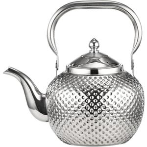 SANQIAHOME 2000ml teapot with Infuser stainless steel Water Boilers lifting handle Tea Maker Water Kettle for Induction/Gas silver (2.1 Quarts)