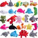 JOYIN 24 Pcs Mini Sea Animal Plush Toys (24 Units 3" Each), Stuffed Sea Animal Bulk for Kids Birthday Party Favors, Pinata Fillers, Goodie Bag Fillers, School Prizes,Carnival Party Supplies