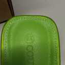 Coutgo Women's Mules Low Kitten Heel Closed Square Toe Slip On Backless Dress Shoes,Size 9 1/2, Green