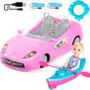 ULOVEME 2.4Ghz Remote Control Car for Girls - 1:18 RC Toys for Kids with Doll, 100 mins with Rechargeable Battery, Birthday for Grils (Pink #4)