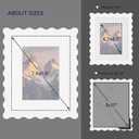 8x10 Wavy Picture Frame with Mat for 5x7, Real Glass and Wooden Frame - Tabletop or Wall Hanging Photo Frame(1 Pack, White)