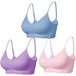 Comfyin Padded Bralette for Women Straps Sleep Bras Seamless Yoga Sport Bras, (Medium(