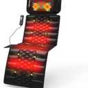 Massage Mat, Detachable Neck Massager, Full Body Vibration Heating, Massage Pad with 10 Vibrating Motors and 9 Speed Settings for Home Office Use, Gift for Men Women Parents Christmas, Black