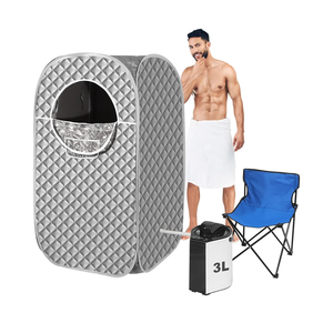 Portable Steam Sauna Box for Home,Personal Indoor Sauna Tent with 3L Steamer, 9-Level Steam, UV Atomization & Timer, Home Spa Upgrade - Silver