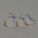 Yousoontic 3 Pcs Silly Goose Decorations for Party 5.9/4.9/4.3 Inch Bow Wooden Goose Table Centerpiece for Nursery Birthday Baby Shower Desk Tiered Tray Party Favor(Blue)