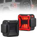 FIERYRED Smoked LED Tail Lights Compatible with 2018-2025 Jeep Wrangler JL Reverse Light Turn Signal Lamp Running Lights