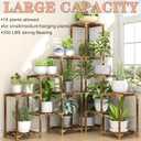 HOMKIRT Large Corner Plant Stand with Grow Light, Plant Shelf Indoor Flower Stand for Living Room Patio Garden Home Decor