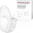 Momcozy Full Set Collector Cup Only Compatible with Momcozy Mobile Style | M6 NOT for Others. Original Mobile Style | M6 Breast Pump Replacement Accessories DoubleFit Flange 24mm (Overall, Transparent)