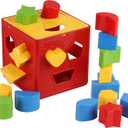 Play22 Baby Blocks Shape Sorter Toy - Childrens Blocks Includes 18 Shapes - Learning Color Recognition - Colorful Sorter Cube Box - My First Baby Toys - Toys Gift for Boys & Girls