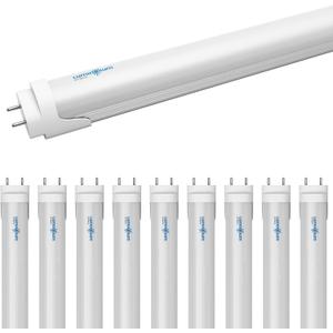 T8 LED Tube Light Bulbs 4 Foot 20W 40W Equivalent 5000K Daylight 2000LM, T8 T10 T12 Fluorescent Replacement, Dual-end Powered Ballast Bypass, Frosted Cover ETL Listed for Garage 10-Pack