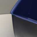 iDesign Small Plastic Bathroom Trash Can, Slim Rectangle Garbage Bin for Bedroom, Office, Dorm, Navy Blue