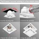 10 Inch Ultra Quiet Bathroom Exhaust Fan with Light, Ceiling Vent Fan with LED Light & Remote Control, 120 CFM Energy Efficient, 8.3x8.3 Inch Mounting Size, Easy Install