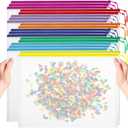 20pcs Mesh Zipper Pouch Bags, Puzzle Bags, A3 17x12 Inches Large Reusable Pouches for Organizing Classroom and Storage, Extra Large Zipper Pouch, Board Game Storage (Multicolor)