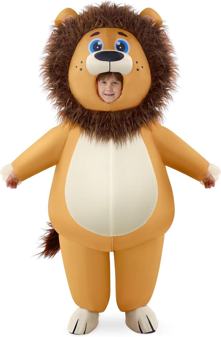 Spooktacular Creations Kids Inflatable Costumes, Lion 60" Fullbody Halloween Inflatable Costume, Blow-up Lion Costumes for Halloween Cosplay Party, Themed Party