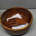 AIDEA Acacia Wood Salad Bowl Set with 2 Wooden Hands, Large Salad Bowl with Serving Utensils, Big Mixing Bowl for Fruits, Salad, Cereal, Corn flake,Pasta 11" Diameter x 4.5" Height