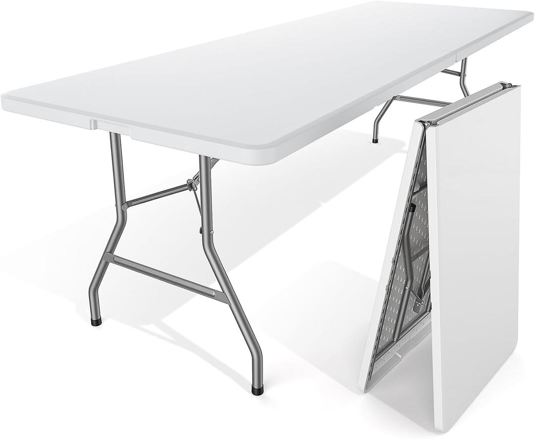 Sweetcrispy 8 FT Folding Picnic Table, Easy to Fold and Store
