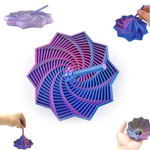 3D Star Fidget Toy,3D Printed Fidget Toys with Handle, Fidget Star Dual Motion Sensory Toy , Color-Changing Spiral for Stress Relief and Focus, Gift for ADHD and Office Desk (Blue)