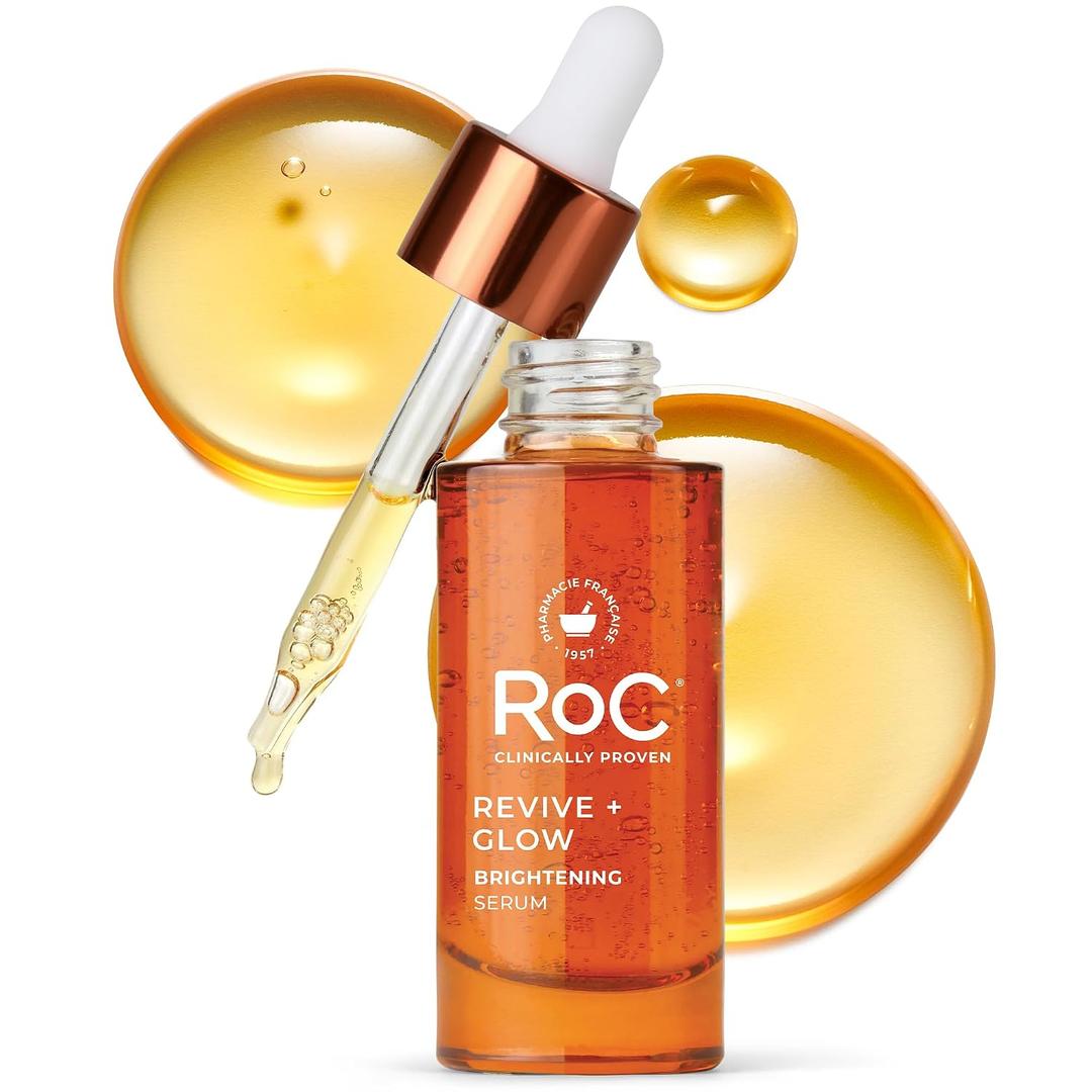 RoC Multi Correxion Revive + Glow 10% Active Vitamin C Serum for Face, Daily Anti-Aging Wrinkle and Skin Tone Skin Care Treatment, Brightening Serum , 1 Fluid Ounce 