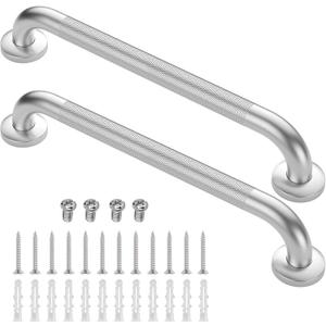 2 Pack 24 Inch Grab Bars for Bathtubs and Showers, Anti Slip Shower Grab Bars Stainless Steel Shower Handle Toilet Handicap Elderly Senior Assist Bathroom Saft Handle