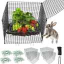 4 Sets Upgraded Strawberry Supports with Wire Plant Protectors from Animal 12x12Inch Sturdy Metal Wire Plant Cages Mesh Plant Cover and Strawberry Growing Racks Planting Stand for Garden Strawberry