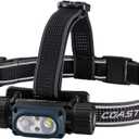 Coast WPH34R 2000 Lumen Waterproof Ultra Bright IP68 USB Rechargeable-Dual Power Headlamp, 6 Modes with Spot and Flood Beams, Blue/Black