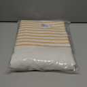 Awellife Boho Yellow Shower Curtain for Bathroom Farmhouse Cotton Stripe Tassel Shower Curtain Natural Texture 72" L x 60" W