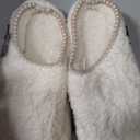 Women's Fuzzy Curly Fur Fleece Lining Memory Foam Loafer Slippers | Non-slip, Indoor and Outdoor, Machine-washable, Warm, Bedroom, Lightweight. Size M (7-8)