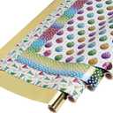 LaRibbons Christmas Wrapping Paper Set, Neon Ball/Colorful Dots/Colorful Trees Gift Wrap for Holiday, Xmas, Season Party, with 2 Trimming & 3 Gift Tags, 30 Inch X 10 Feet (4Rolls, 100 sq.ft.ttl.)