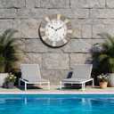 OCEST Indoor Outdoor Clock and Thermometer, 13 Inch Large Waterproof Wall Clocks, Retro Silent Non-Ticking Battery Operated Weatherproof Clock for Patio, Pool, Lanai, Fence, Porch, Garden