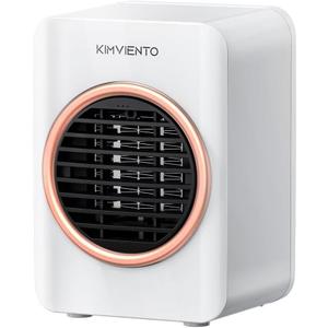 Mini Space Heater, Portable Tent Heater for Camping(Indoor Use),Fast Heating 350W With Tip-Over protection, Lightweight (1.3 LBS), Desk Electric Heaters for Office Home White