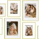 eletecpro Aluminum Gallery Wall Frame Set of 8 with Glass Cover, Gold
Including 2Pcs 11x14, 3Pcs 8x10, 3Pcs 6x8 Photo Frames, Multiple Sizes Picture Frames Collage Wall Decor or Tabletop Display